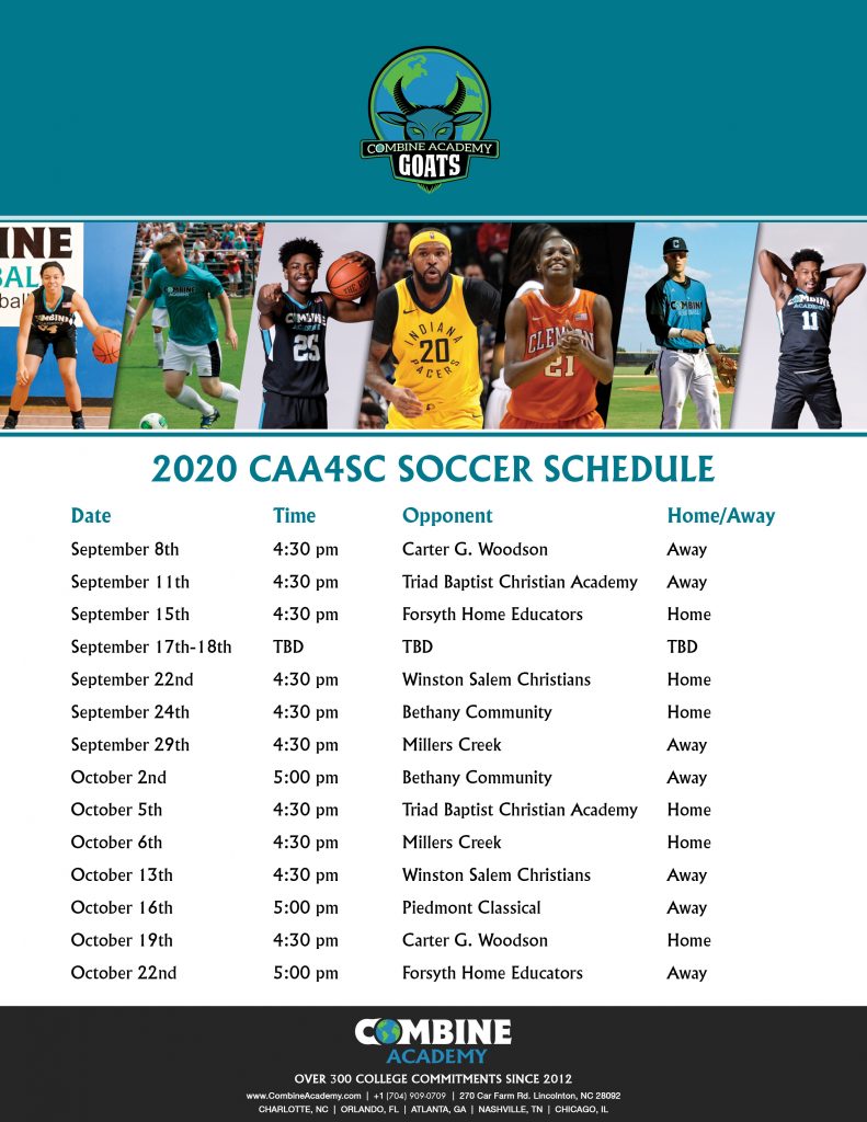 Soccer Schedule - Combine Academy