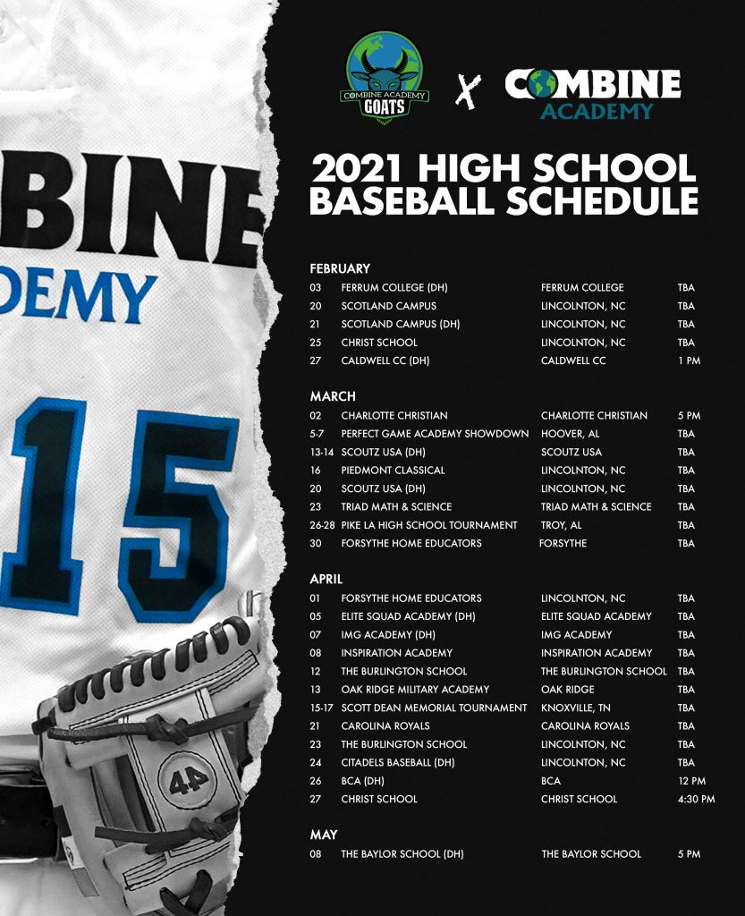 Men's High School Baseball Schedule - Combine Academy