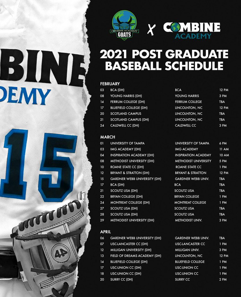 Men's Post Graduate Baseball Schedule - Combine Academy
